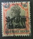[German Empire Postage Stamps Surcharged "F and Cent" & Overprinted "Belgien", type B9]