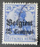 [German Empire Postage Stamps Surcharged "Fr. and C." or "Centimes" & Overprinted "Belgien", type A3]