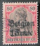 [German Empire Postage Stamps Surcharged "Fr. and C." or "Centimes" & Overprinted "Belgien", type A6]