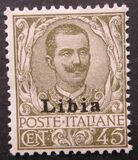[Italian Postage Stamps Overprinted "Libia", type A10]