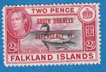 [Falklands Islands Postage Stamps Overprinted "SOUTH ORKNEYS DEPENDENCY OF.", type A2]