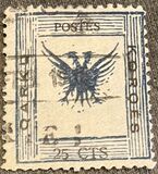 [Double-Headed Eagle - Inscription: "QARKU POSTES KORÇES", type F]
