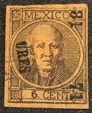 [Miguel Hidalgo Overprinted District Name, Number and "Year". Colored Paper - without Period after Numerals, प्रकार P]