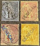 [French Colonies - General Issues Postage Stamps Surcharged "5" in 5 Types, type A]