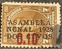 [National Assembly - Issues of 1920 Overprinted "ASAMBLEA NCNAL 1928" and Surcharged, type GJ]