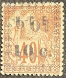 [French Coloniues, General Issues Postage Stamps Surcharged, type F1]