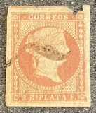 [Queen Isabella II of Spain - Yellowish Paper. Different Watermark, type A6]