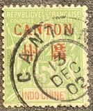 [Indochina Postage Stamps Overprinted "CANTON" in Red, type A3]