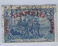 [German Empire Stamps Overprinted "Danzig", Scrivi M]