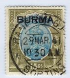 [India Postage Stamps Overprinted "BURMA", type B4]