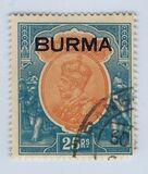 [India Postage Stamps Overprinted "BURMA", type B5]