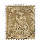 [Definitive 1881 - Sitting Helvetia - Granite Paper, type K26]