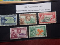 [King George VI, Scenes from the History of Mutiny "Bounty", and by Bradbury, other Values of Waterloo, type A]
