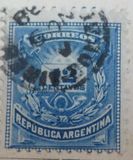 [Carta y cuerno postal. 19 “Perlas" en el marco superior., tipo V3]
