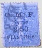 [Sellos de Francia sobrecargados y con la impresión "O.M.F. - Syrie"., tipo M4]