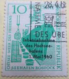 [Rostock Harbour Overprinted "Intriebnahme des Seehafrns Rostock", type OQ]