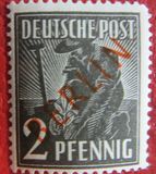 [BERLIN in Red Overprint on "Allied Occupation Zone" Stamps, type B]