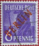 [BERLIN in Red Overprint on "Allied Occupation Zone" Stamps, type B1]