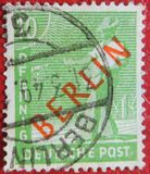 [BERLIN in Red Overprint on "Allied Occupation Zone" Stamps, type B3]