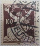 [Timbres courants 1920 - La Tchécoslovaquie brisant ses chaînes vers la liberté, type AO10]