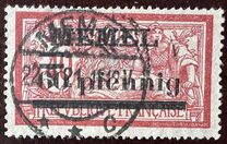 [French Postage Stamps Overprinted "MEMEL" and Surcharged, type B6]