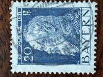 [The 90th Anniversary of the Birth of Prince Luitpold - Type I: Small 9 and no Foot on 1 in "1911". Type II: Large 9 and Foot on 1 in "1911", tipas F6]