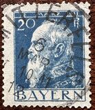 [The 90th Anniversary of the Birth of Prince Luitpold - Type I: Small 9 and no Foot on 1 in "1911". Type II: Large 9 and Foot on 1 in "1911", tipas F6]