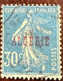 [French Postage Stamps Overprinted "ALGÈRIE" in Red, タイプ A3]