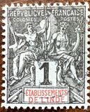 [Inscription: "ÈTABLISEMENTS DE L'INDIE", type A]