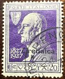 [The 100th Anniversary of the Death of Alessandro Volta - Italian Postage Stamps Overprinted "Cirenaica", type I]