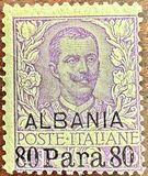 [Italian Postage Stamps Overprinted "ALBANIA" & Surcharged, type C2]