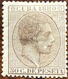 [King Alfonso XII of Spain, Inscription "CUBA 1880", प्रकार F3]