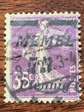 [French Postage Stamps Overprinted "MEMEL" & Surcharged in Italic, typ H10]