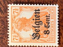 [German Empire Postage Stamps Surcharged "F and Cent" & Overprinted "Belgien", Typ B3]