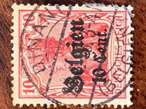 [German Empire Postage Stamps Surcharged "F and Cent" & Overprinted "Belgien", Typ B4]