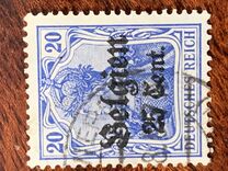[German Empire Postage Stamps Surcharged "F and Cent" & Overprinted "Belgien", Typ B8]
