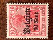 [German Empire Postage Stamps Surcharged "F and Cent" & Overprinted "Belgien", Tipi B4]