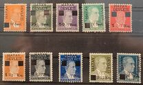 [Turkish Postage Stamps Surcharged, type A]