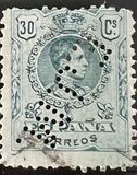 [King Alfonso XIII - Blue Control Numbers on Backside, tegund BG6]
