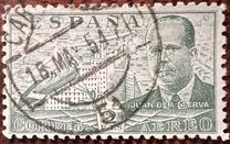 [Airmail - Juan di la Cierva - Different Perforation - Stoneprint from F.N.M.T, Scrivi LH12]