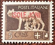 [Italian Postage Stamps Overprinted "ISOLE JONIE", type A]