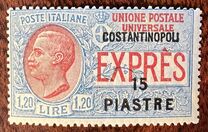 [Express Stamp - Italy Postage Stamps Overprinted "COSTANTINOPOLI" and Surcharged New Value - Constantinople Issue, type V9]