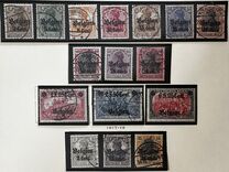[German Empire Postage Stamps Surcharged "F and Cent" & Overprinted "Belgien", 類型 B]