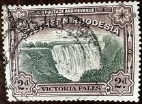 [Victoria Falls - Nos. 30 & 31 Inscribed with "Postage & Revenue" at Top of Frame, тип F]