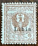 [Italian Postage Stamps Overprinted "Libia", type A1]