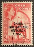 [Queen Elizabeth Stamps of 1952 of Gold Coast Overprinted "GHANA INDEPENDENCE 6TH.. MARCH, 1957", 유형 B3]