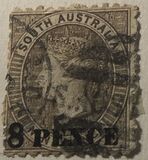 [Queen Victoria - Not Issued Stamp Overprinted "8 PENCE", type C9]