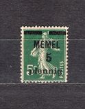 [French Postage Stamps Overprinted "MEMEL" and Surcharged, प्रकार B]
