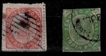 [Numeral Stamps - Thin Bluish Toned Paper. Small Value Figures - Horizontal Line in "A" in "INDIA" Missing, type C1]
