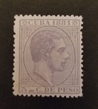 [King Alfonso XII, Inscription "CUBA 1881", type F9]